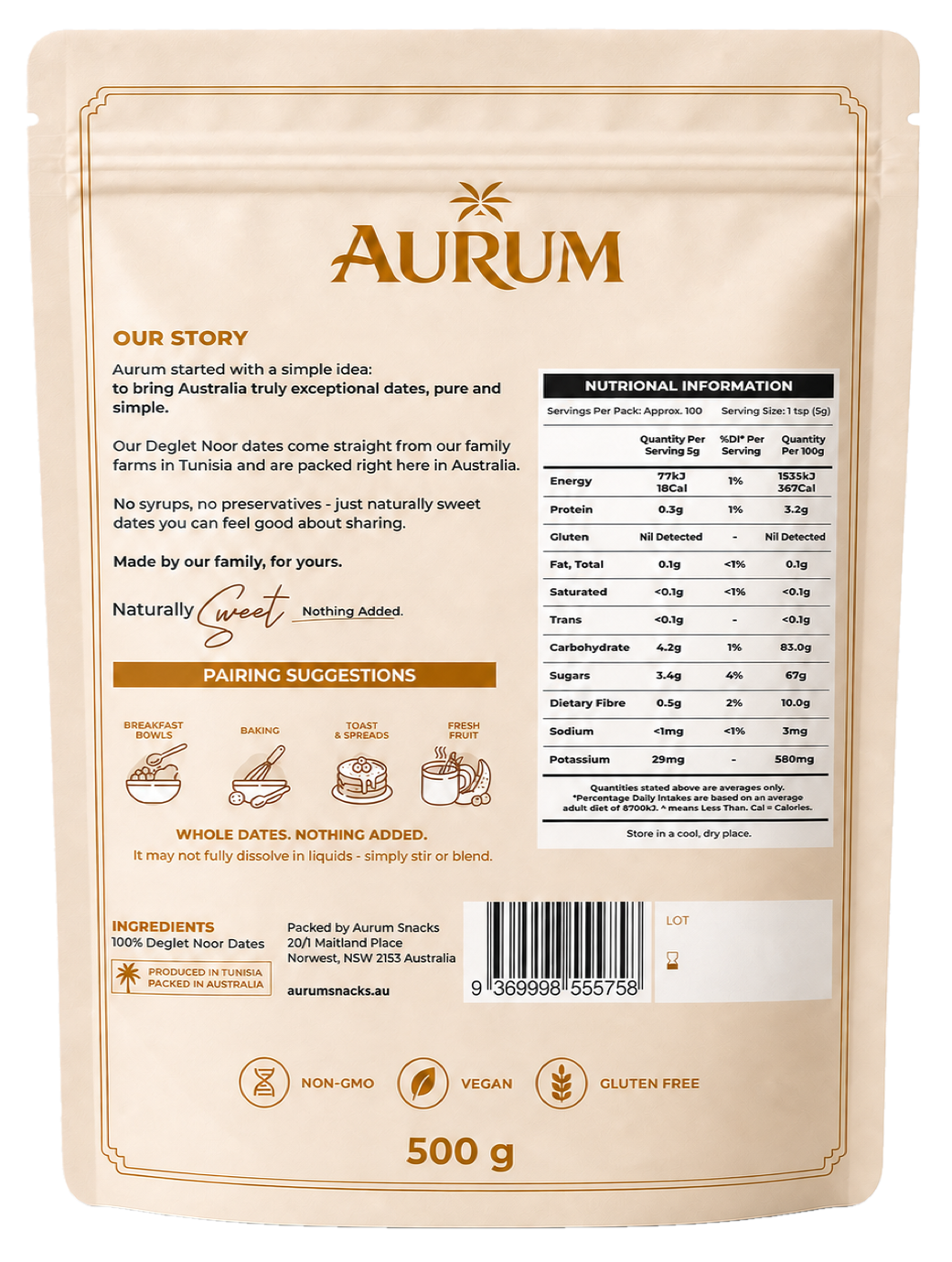 Date Sugar — 100% Tunisian Dates, Fine Milled