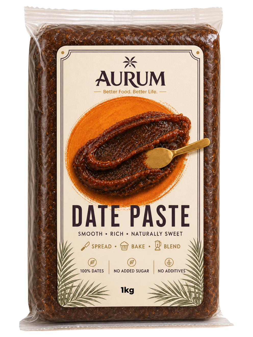 Aurum Date Paste 1kg wrapped pack